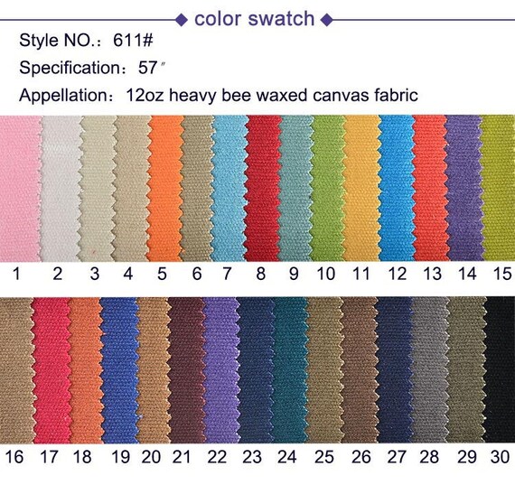 Waxed Canvas Fabric Waxed Cotton Canvas Fabric 12OZ Waxed Canvas Fabric for Bags Apparel and Decor Sold by the Half Yard Etsy