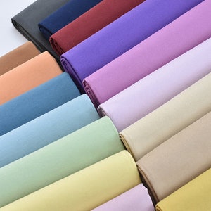 Twill Cotton Fabric, 100% Cotton, Washed Cotton Fabric, Solid Cotton, Colored Cotton Fabric, Apparel Fabric, By the Half Yard