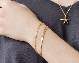 Bracelet fin en or, bracelet délicat, bracelet minimaliste en or, bracelet délicat, bracelet chaîne à maillons, bracelet simple, bracelet chaîne fine