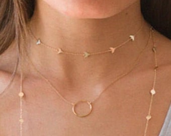 Choker croissant de lune, choker de lune en or, collier choker en or, choker délicat, choker en or simple, chaîne choker en or, choker minimaliste