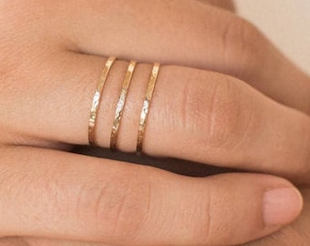 Dainty ring, hammered ring, delicate ring, gold ring, silver ring, minimalist ring, tiny ring, thin ring, stacking ring, stackable ring