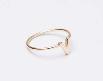 Gold V ring, minimalist ring, dainty ring, gold ring, silver ring, minimalist ring, delicate ring, tiny ring, stacking ring, stackable ring