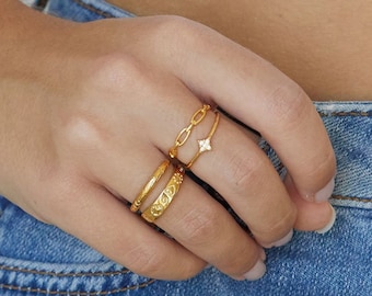 Star ring, dainty ring, delicate gold ring, cz ring, stacking ring, gold ring, minimal jewelry, minimal ring, dainty gold ring, thin ring