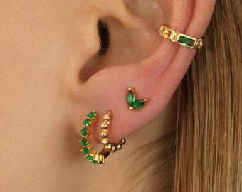 Green Hoop Earrings Thick Curve Hoop Earrings Green Earrings Green Hoop Earrings Thick Curve Hoop Earrings Green Earrings