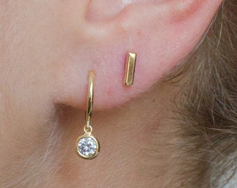 Cz hoop earrings, dainty hoop earrings, huggie hoops, hoop earrings, minimalist hoops, gold hoop earrings, gold hoops, tiny earrings