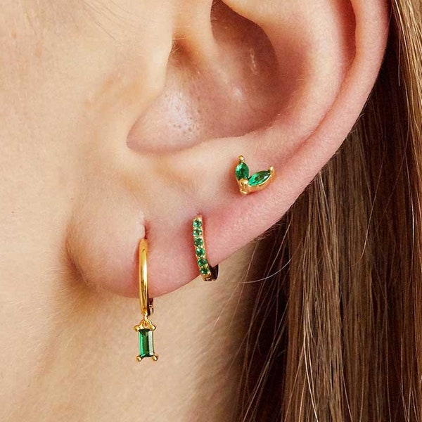 Tiny studs, dainty studs, green stone earrings, small gold earrings, delicate stud earrings, minimal gold studs, dainty gold earrings