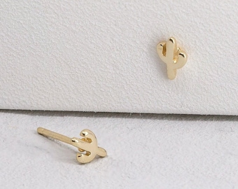 Cactus earrings, gold cactus stud earrings, tiny studs, dainty small studs, minimalist studs, minimalist earrings, cactus studs, small studs