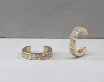 Ear cuff earrings, dainty ear cuff, tiny ear cuffs, gold ear cuffs, cz ear cuffs, silver ear cuffs, minimalist earrings, ear cuff