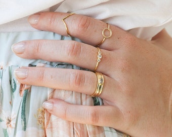 Dainty ring, minimal gold ring, gold stacking ring, open ring, minimalist ring, solitaire ring, boho ring, wide ring, minimalist jewelry