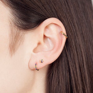 Small gold hoops, tiny hoop earrings, small hoop earrings, minimalist gold hoops, minimal hoop earrings, tiny hoop earrings, dainty hoops image 7