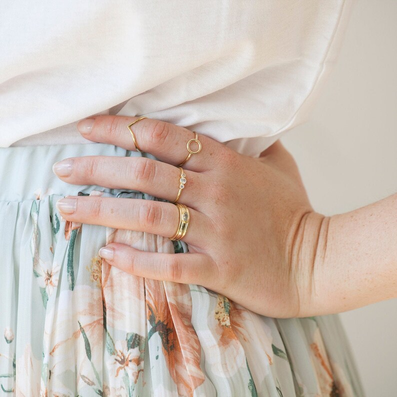 delicate gold ring minimal ring thin band ring Gold chevron ring dainty V ring silver ring skinny chevron ring thin stacking ring