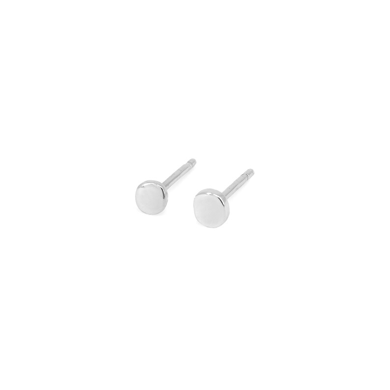 Tiny disc earrings, tiny stud earrings, circle studs, simple earrings, tiny studs, minimalist earrings, delicate stud earrings, gold studs image 7