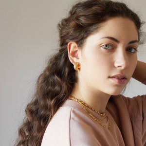 Statement earrings, minimal gold hoops, dainty hoop earrings, large gold hoops, chunky hoops, gold earrings, dainty jewelry, minimal hoops image 7