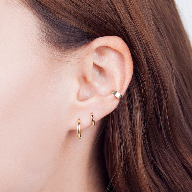 Small gold hoops, tiny hoop earrings, small hoop earrings, minimalist gold hoops, minimal hoop earrings, tiny hoop earrings, dainty hoops image 4