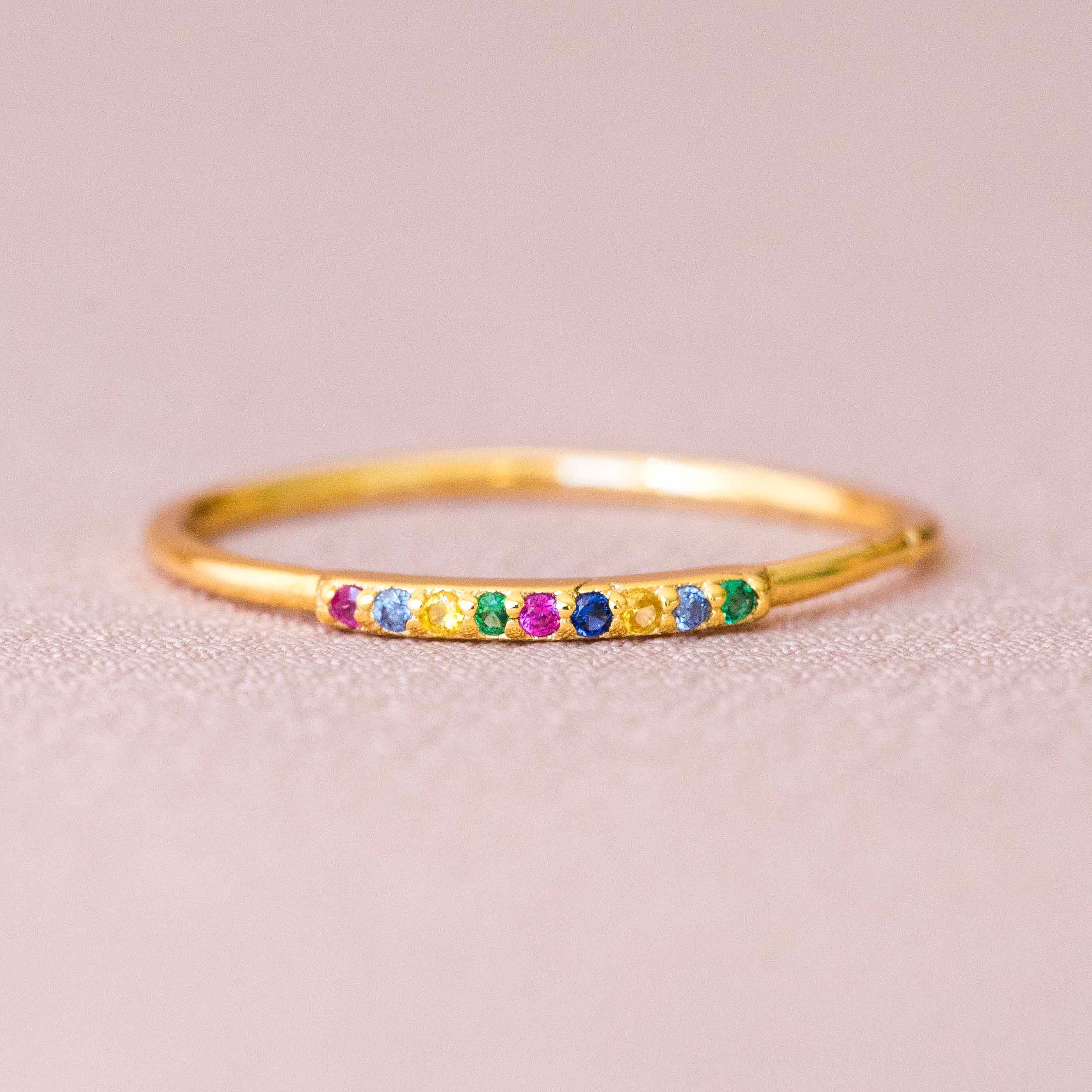 Dainty rainbow ring deals