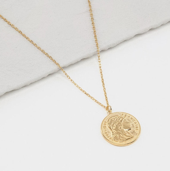 Gold coin hotsell charm necklace