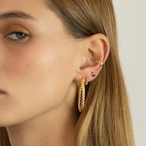 Tiny studs, dainty studs, green stone earrings, small gold earrings, delicate stud earrings, minimal gold studs, dainty gold earrings image 3