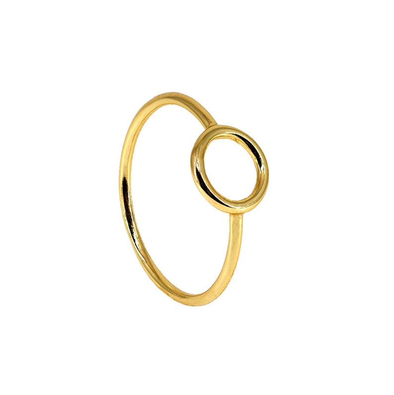 Small circle ring, gold karma ring, gold circle ring, dainty O ring, minimal circle ring, small open circle ring, tiny circle ring image 4
