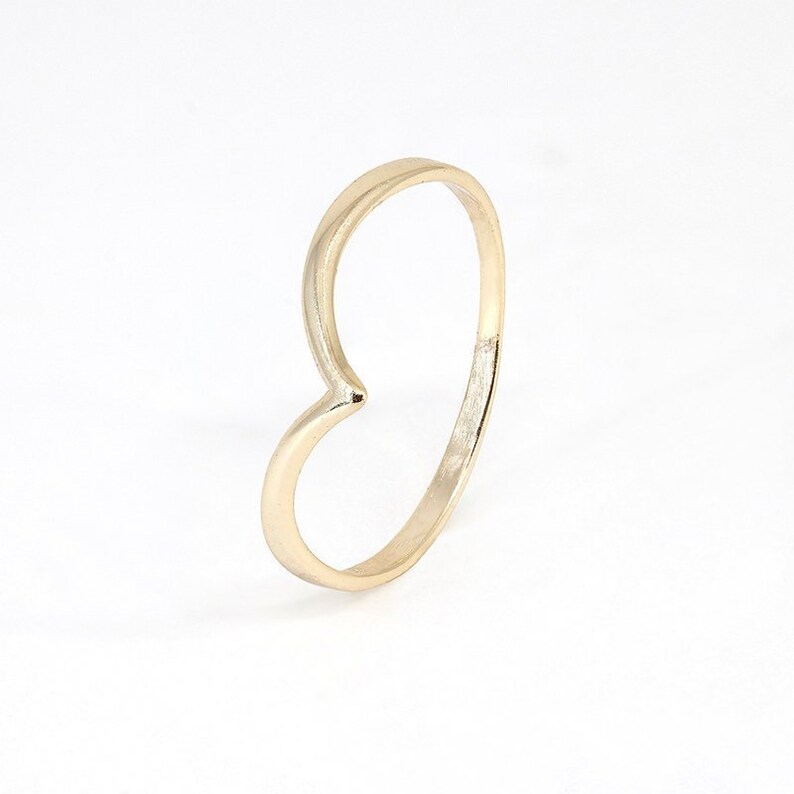 delicate gold ring minimal ring thin band ring Gold chevron ring dainty V ring silver ring skinny chevron ring thin stacking ring