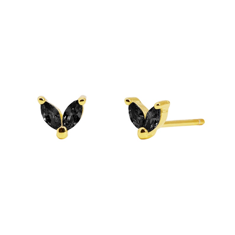 Tiny studs, small stud earrings, dainty studs, delicate studs, black stone earrings, butterfly earrings, dainty gold studs, cz studs Gold