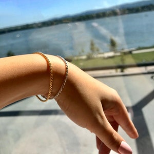 Dainty gold bracelet, chain bracelet, minimal bracelet, delicate gold bracelet, vintage bracelet, trendy bracelet, simple chain bracelet image 8