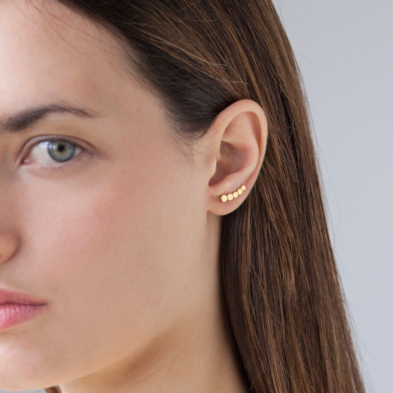 Gold Plated With Cz Stylish Petite Ear Climber For Women