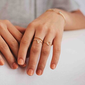 Small circle ring, gold karma ring, gold circle ring, dainty O ring, minimal circle ring, small open circle ring, tiny circle ring image 9