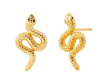 Snake earrings, snake stud earrings, dainty earrings, gold snake earrings, delicate studs, gold earrings, trendy earrings, minimal earrings