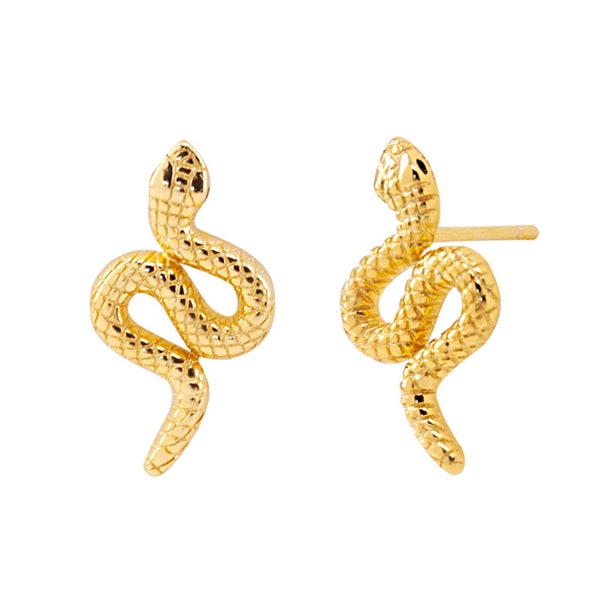 Snake earrings, snake stud earrings, dainty earrings, gold snake earrings, delicate studs, gold earrings, trendy earrings, minimal earrings