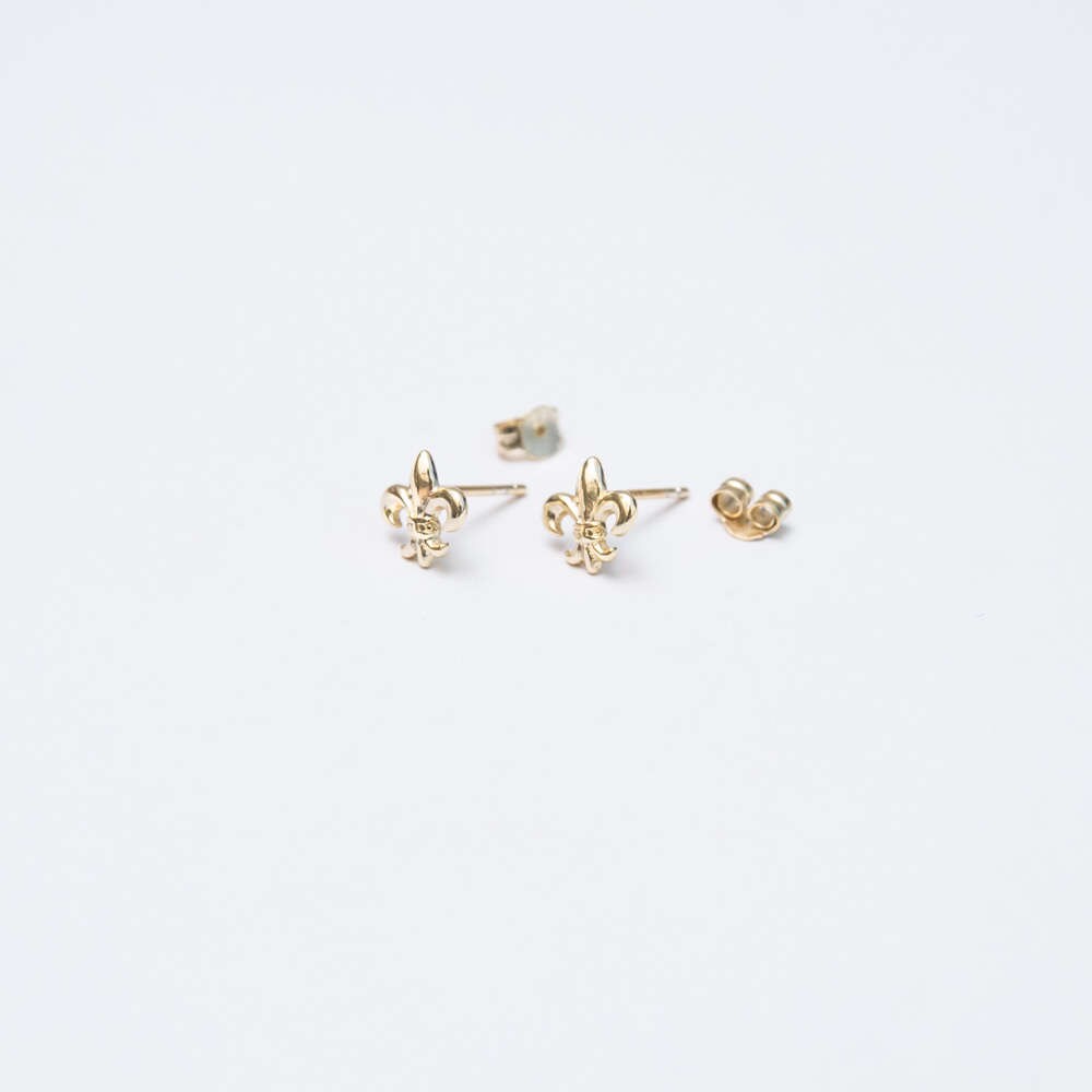 Fleur De Lis Earrings Tiny Fleur De Lis Studs Gold Minimal | Etsy
