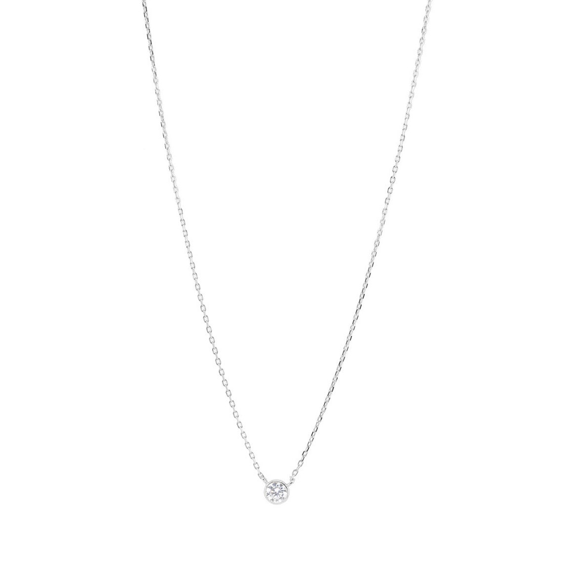 Dainty Solitaire Necklace Tiny Diamond Necklace Minimalist Etsy