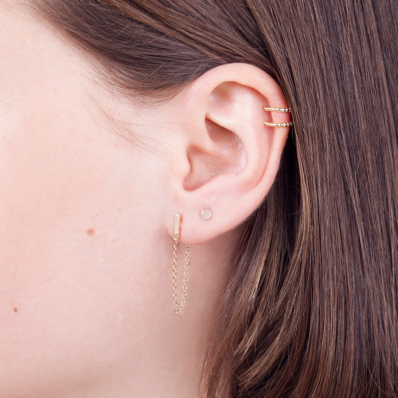 Kleine schijfoorbellen, kleine stud oorbellen, cirkel studs, eenvoudige oorbellen, kleine studs, minimalistische oorbellen, delicate stud oorbellen, gouden studs afbeelding 6