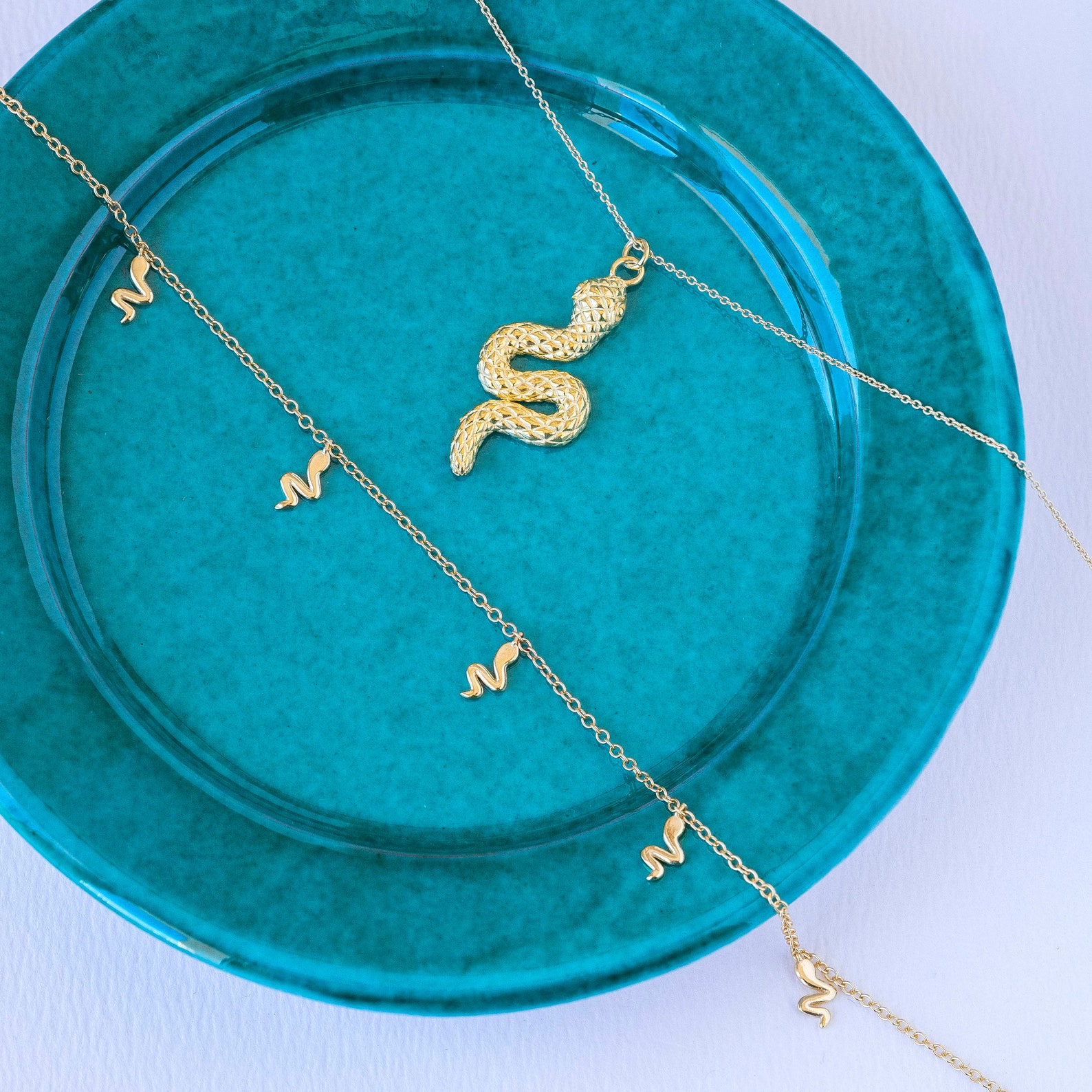 Gold Snake Necklace Snake Necklace Dainty Necklace Gold Etsy