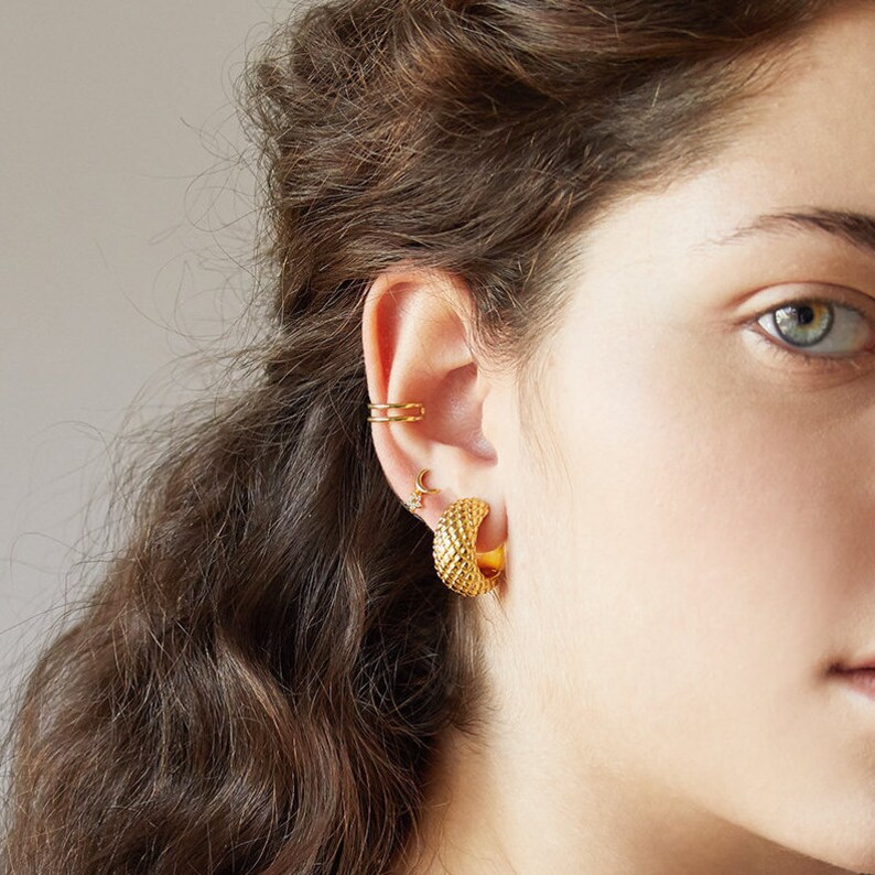 Minimal Ear Cuff Dainty Ear Cuff Gold Conch Hoop No Etsy