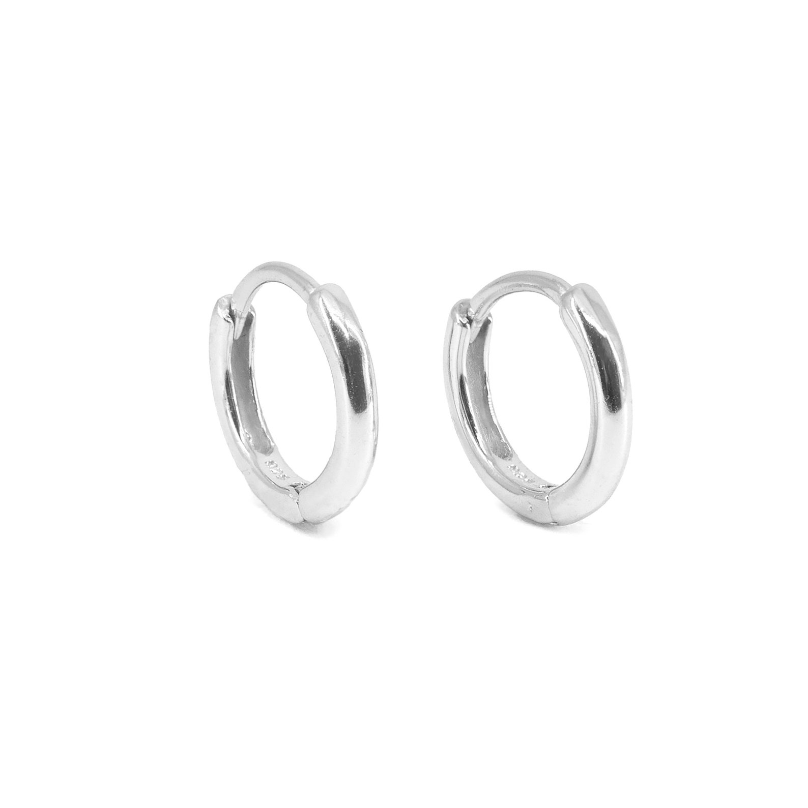 Tiny silver hoops 11mm hoops small silver earrings sterling Etsy
