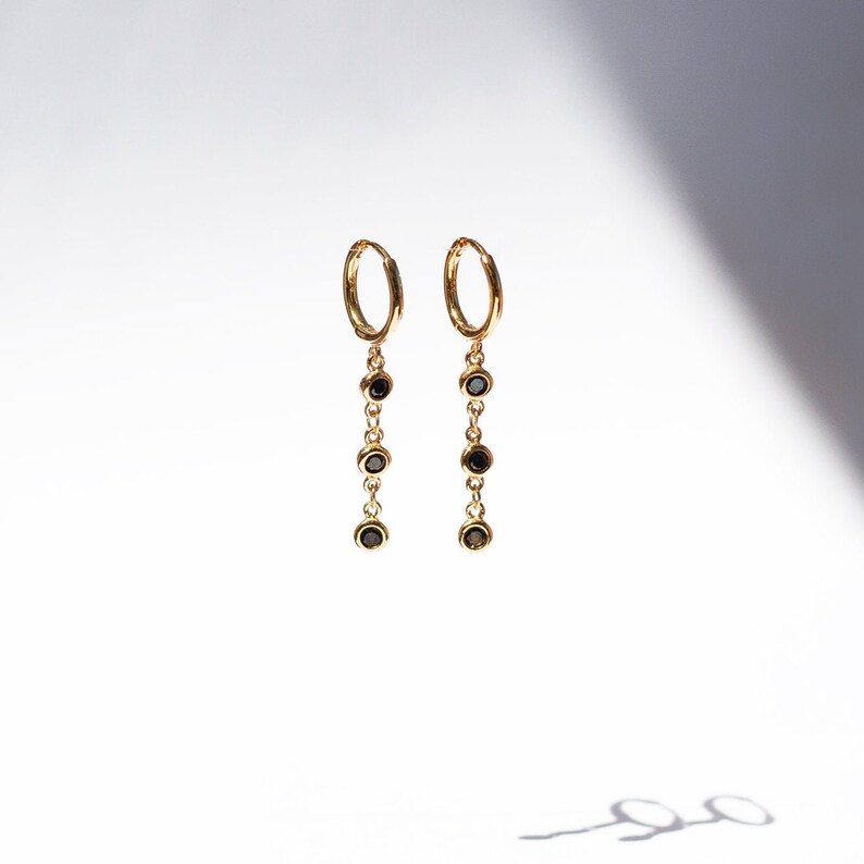 Dainty Earrings Hoop Earrings Chain Hoop Earrings Dangle Etsy