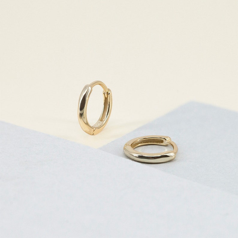 Small gold hoops, tiny hoop earrings, small hoop earrings, minimalist gold hoops, minimal hoop earrings, tiny hoop earrings, dainty hoops image 3