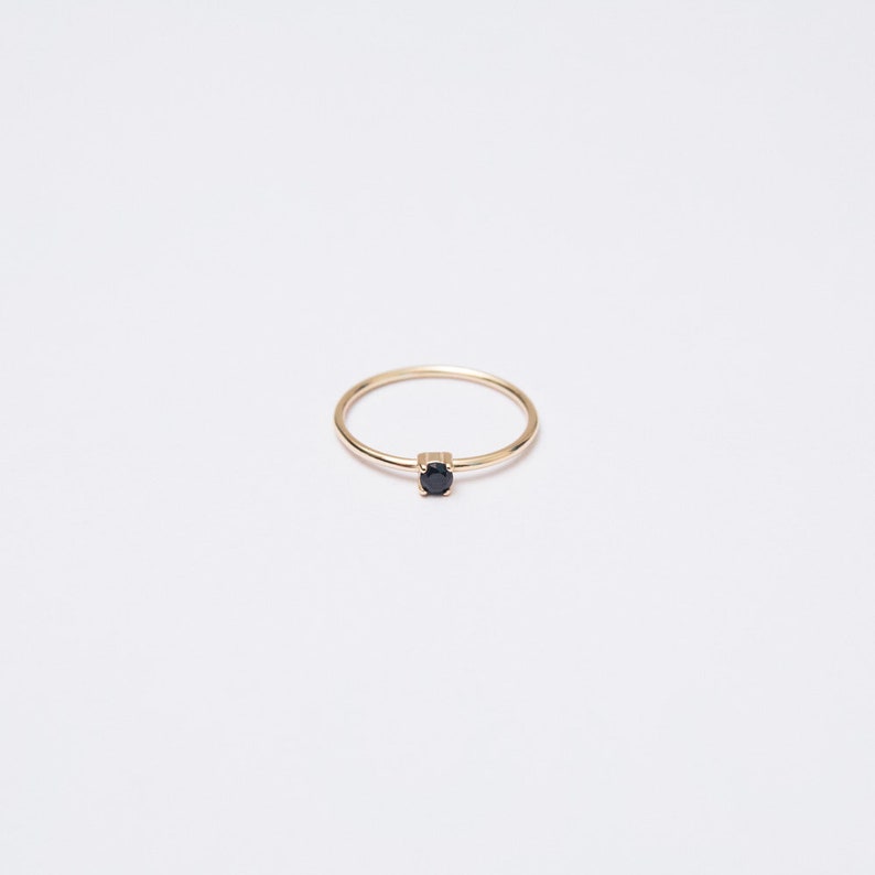 Stackable Ring Set Simple Stacking Rings Black Stone Etsy