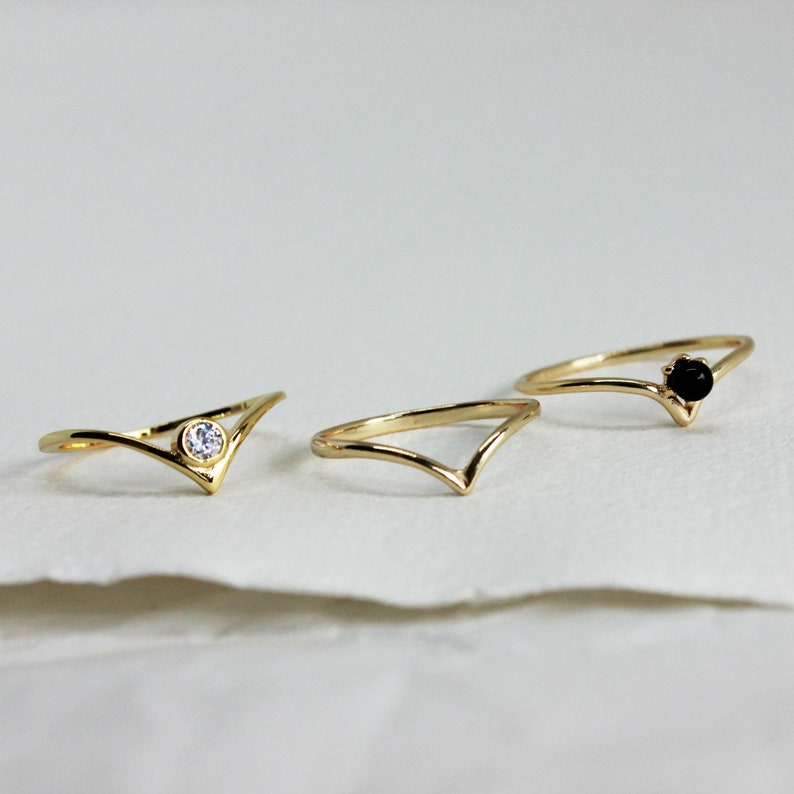 delicate gold ring minimal ring thin band ring Gold chevron ring dainty V ring silver ring skinny chevron ring thin stacking ring
