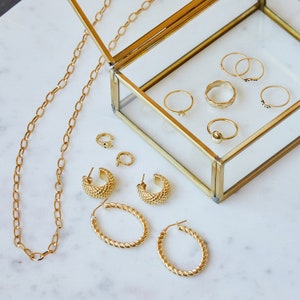 Statement earrings, minimal gold hoops, dainty hoop earrings, large gold hoops, chunky hoops, gold earrings, dainty jewelry, minimal hoops image 8