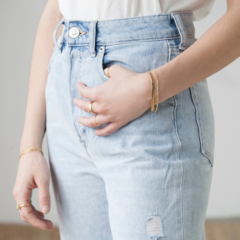 Thin gold bracelet, dainty bracelet, minimal gold bracelet, delicate bracelet, link chain bracelet, simple bracelet, thin chain bracelet image 3