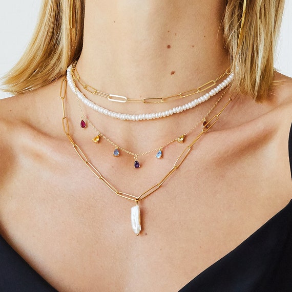 Pearl Necklace Dainty Necklace Minimal Necklace Beaded Necklace