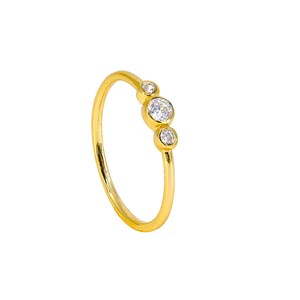 Tiny cz ring, thin gold ring, simple gold ring, dainty thin ring, dainty cz ring, stacking ring, minimalist ring, delicate ring, gold ring image 4
