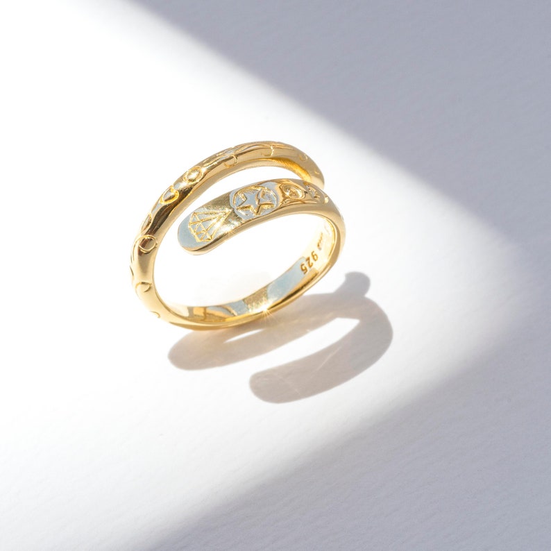 Open ring, wrap ring, minimal gold ring, dainty ring, thin ring, statement ring, stacking ring, snake ring, delicate ring, minimalist ring image 9