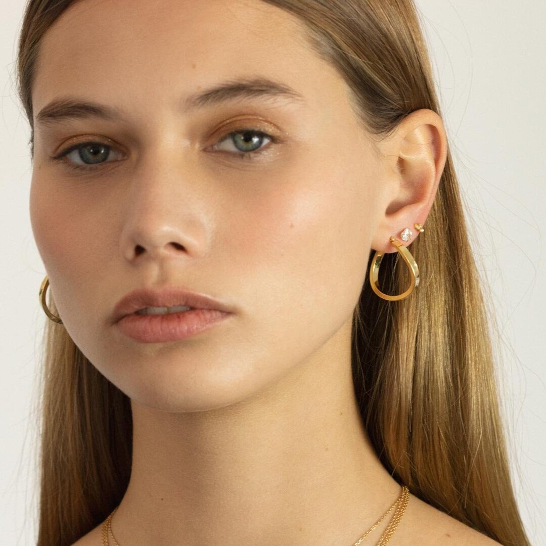 Minimal Gold Hoops Vintage Hoops Big Hoops Delicate Hoop Etsy