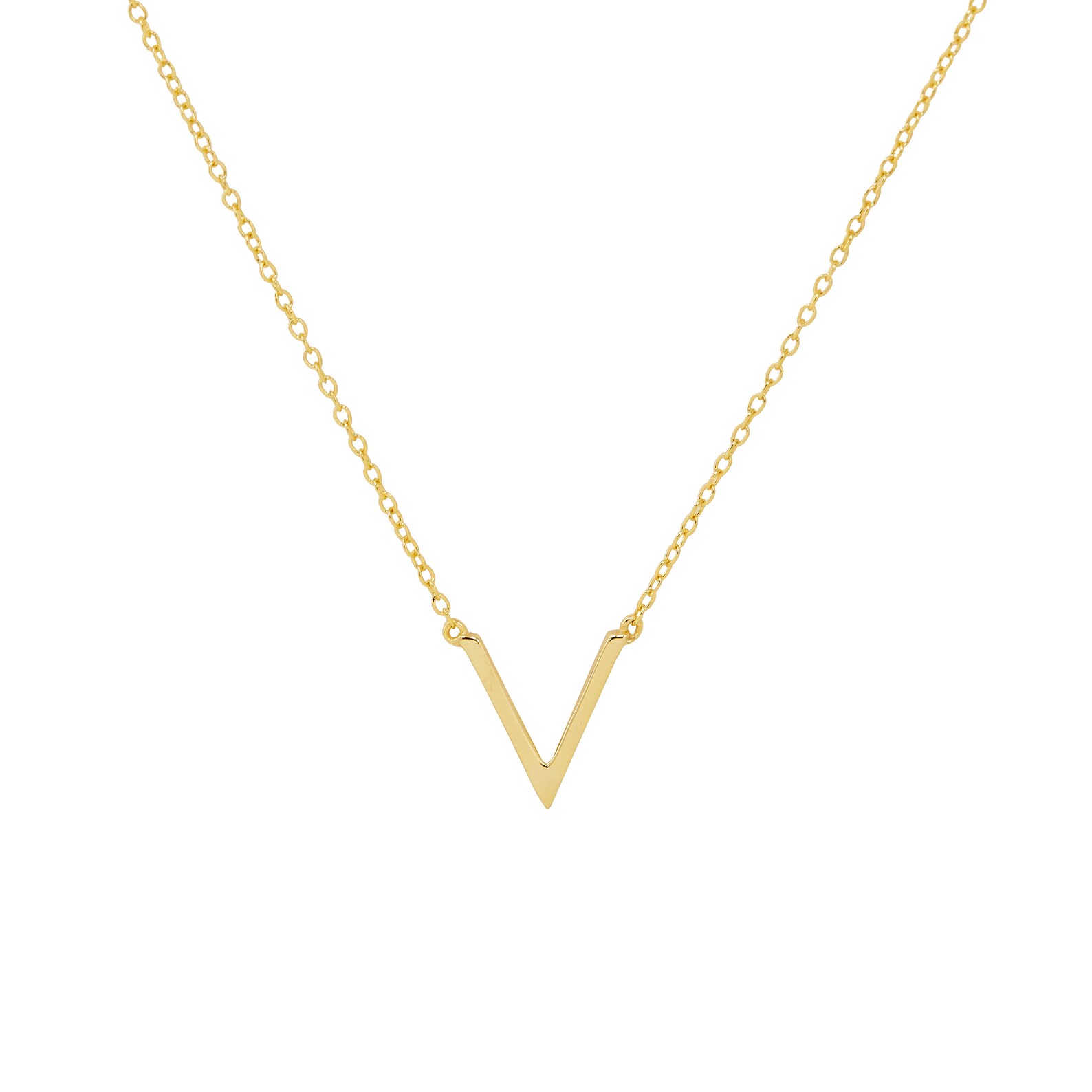 Gold V Necklace Minimalist Necklace Dainty V Necklace Gold Etsy