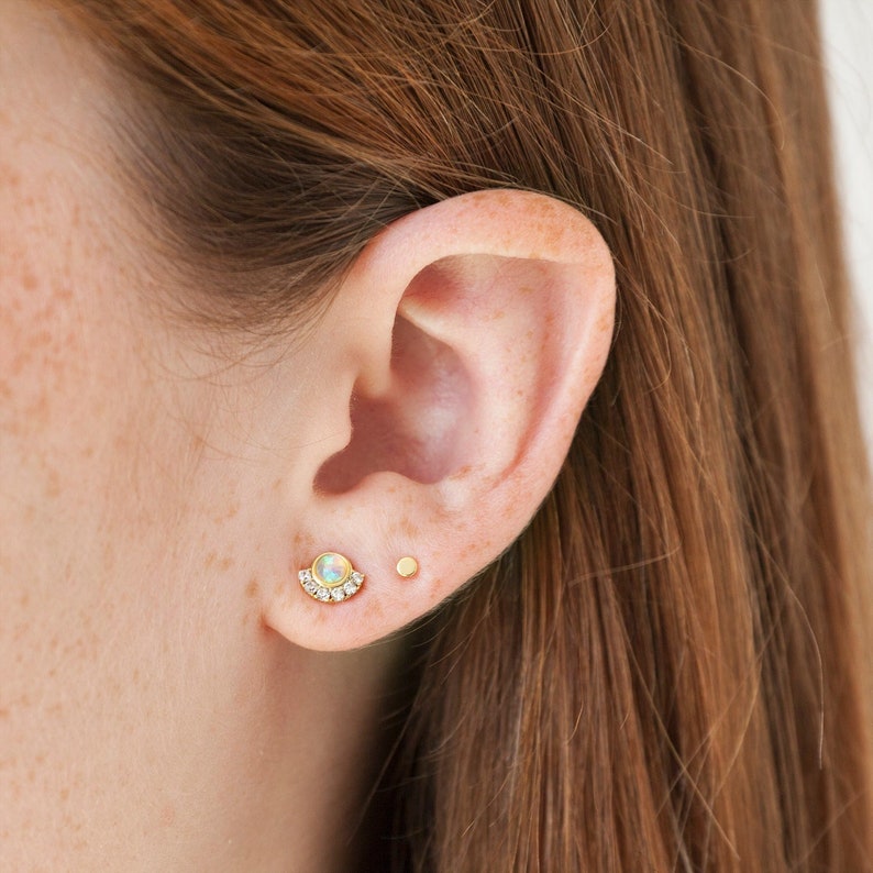 Kleine schijfoorbellen, kleine stud oorbellen, cirkel studs, eenvoudige oorbellen, kleine studs, minimalistische oorbellen, delicate stud oorbellen, gouden studs Gold