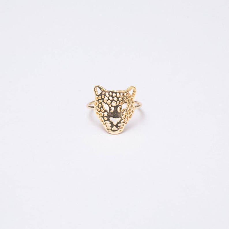 Panther ring, minimalist ring, animal ring, dainty gold ring, gold panther ring, animal jewelry, animal ring, gold ring, feline ring image 2