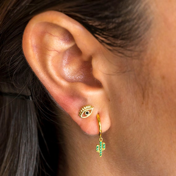 Tiny Evil Eye Studs Evil Eye Stud Earrings Eye Earrings Eye