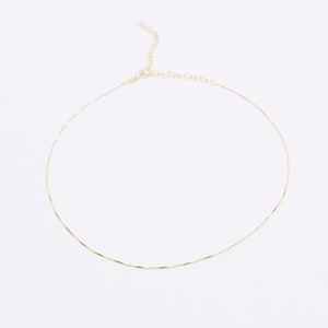 Dainty choker necklace, gold minimal choker, skinny chain choker, thin gold choker, minimalist gold choker, minimal choker necklace, choker image 2